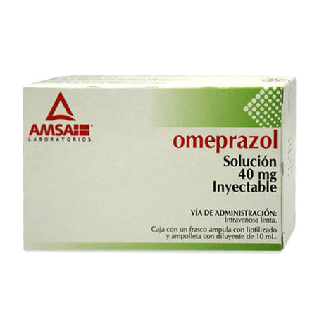 Omeprazol Solución Inyectable 40 Mg / 10 Ml 1 Ampulas Amsa Generico