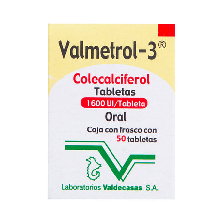 Valmetrol-Con 3 Tabletas 50 1600Ui