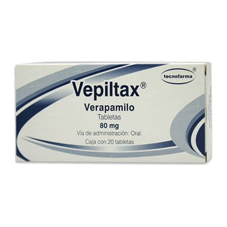 Verapamilo Vepiltax Tabletas 80 Mg Con 20