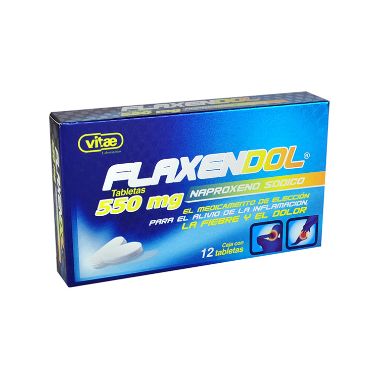 Naproxeno Sodico Flaxendol 550 Mg Con 12 Tabletas