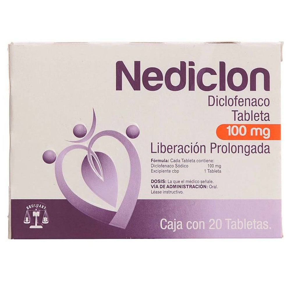 Diclofenaco Nediclon 100 Mg Con 20 Tabletas
