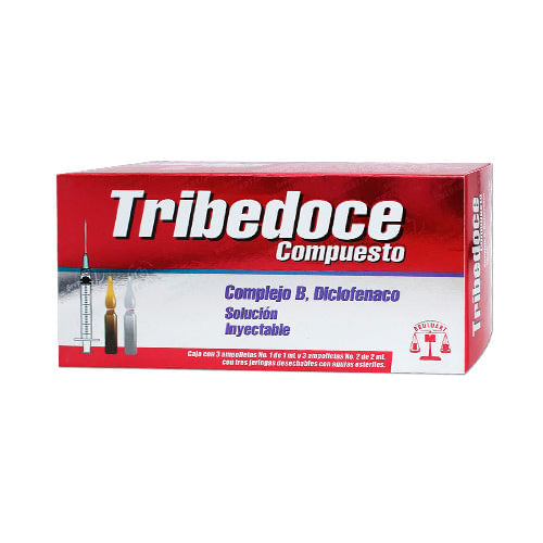 Complejo B Diclofenaco Tribedoce Comp Solución Inyectable Con 3 Ampulas (Rojo)