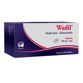 Metformina Glibenclamida Wadil 500 / 5 Mg Con 60 Tabletas