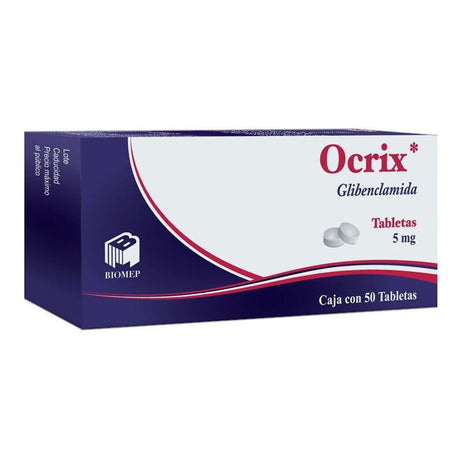 Glibenclamida Ocrix 5 Mg Con 50 Tabletas