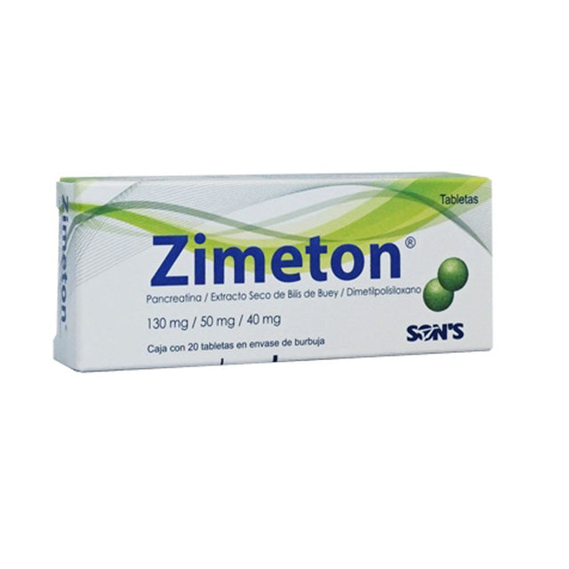 Pancreatina Bilis De Buey Zimeton 130 / 50 / 40 Mg Con 20 Tabletas