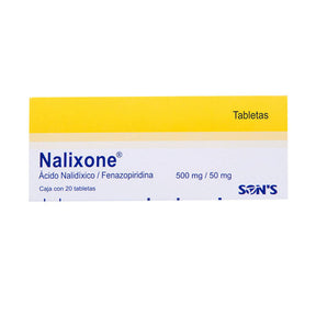 Acido Nalidixico Fenazopiridina Nalixone 500 / 50 Mg Con 20 Tabletas