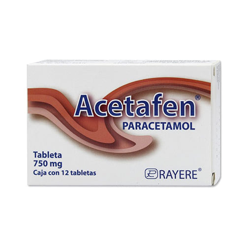 Paracetamol Acetafen Generico 750 Mg 1Con 2 Tabletas