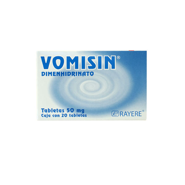 Dimenhidrinato Vomisin 50 Mg Con 20 Tabletas