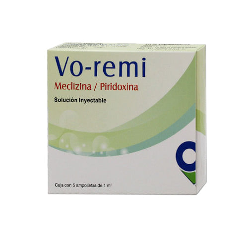 Meclozina Piridoxina Voremi Solución Inyectable 25 / 50 Mg / Ml Con 5 Ampulas