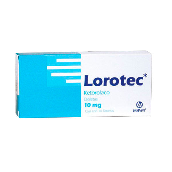 Ketorolaco Lorotec 10 Mg Con 10 Tabletas