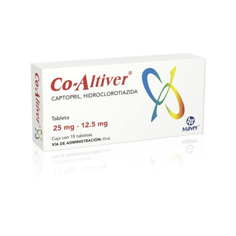 Captopril Hidroclorotiazida Co Altiver 25 / 12.5 Mg Con 15 Tabletas
