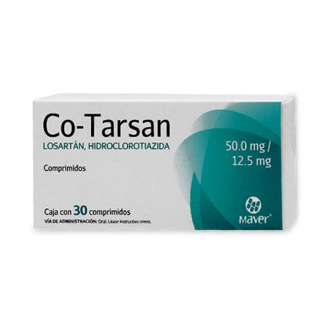 Losartan Hidroclorotiazida Co Tarsan 50 / 12.5 Mg Con 30 Comprimidos
