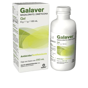 Magaldrato Dimeticona Galaver Suspension Gel 8 / 1 G / 100 Ml Frasco 250 Ml
