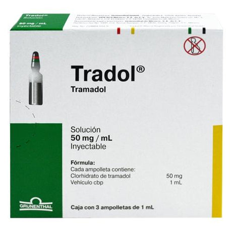 Tradol 50 Mg / 1 Ml Con 3 Ampulas