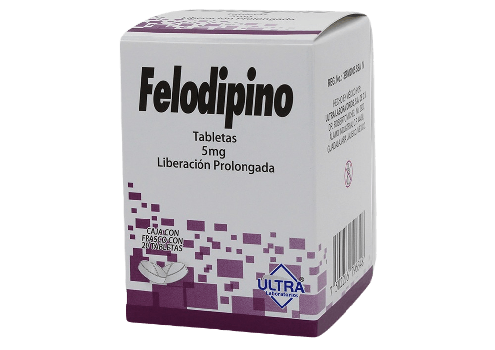 Felodipino 5 Mg Con 20 Tabletas Ultra Generico