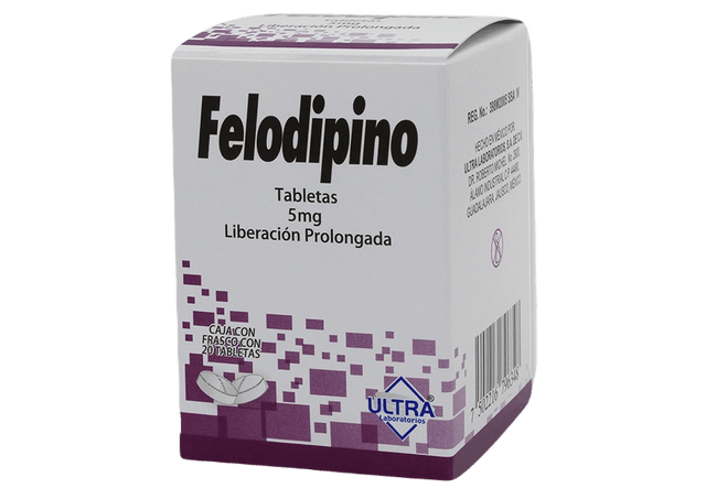 Felodipino 5 Mg Con 20 Tabletas Ultra Generico