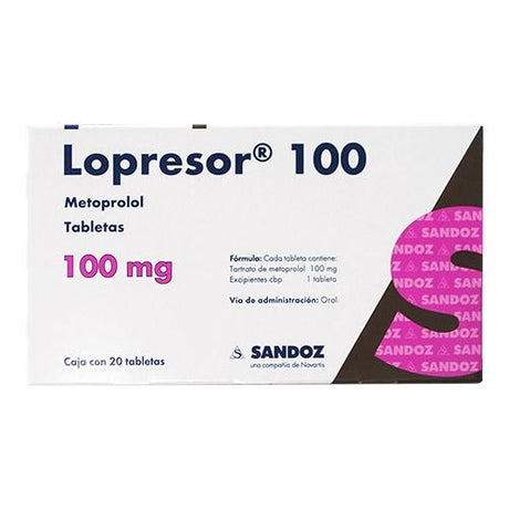 Lopresor 100 Mg Con 20 Grageas