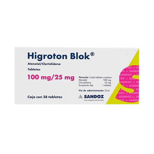 Higroton Bloción K 100 / 25 Mg Con 28 Tabletas