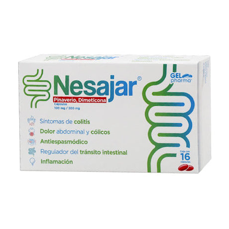 Pinaverio Dimeticona Nesajar 100 / 300 Mg Con 16 Capsulas