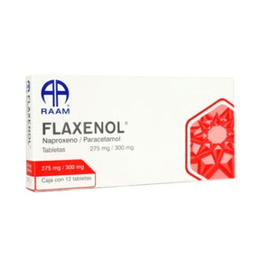 Naproxeno Paracetamol Flaxenol Duet 275 / 300 Mg Con 12 Tabletas