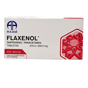 Naproxeno Paracetamol Duet Flaxenol Nf 275 / 300 Mg Con 16 Tabletas