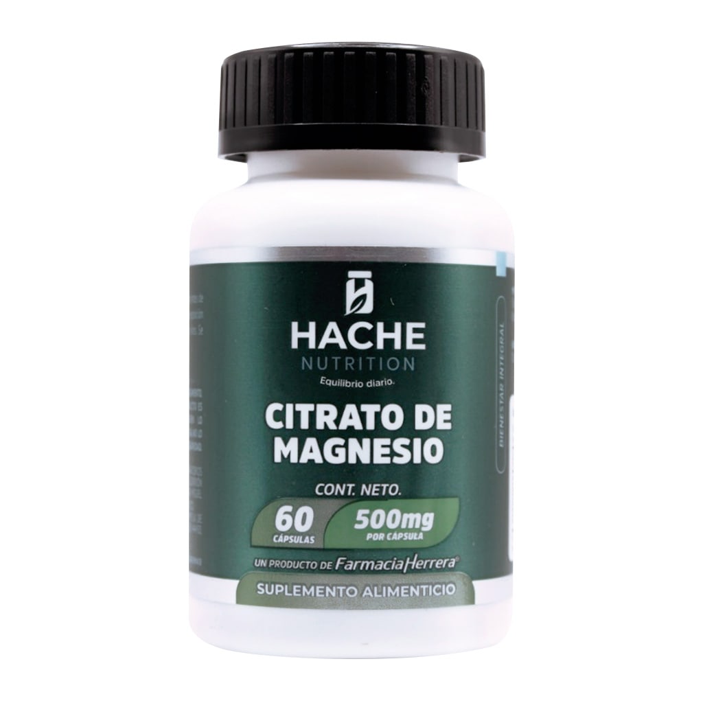 Magnesio Citrato Fco 500 Mg 60 Cap Hache Nutrition 7502293761307