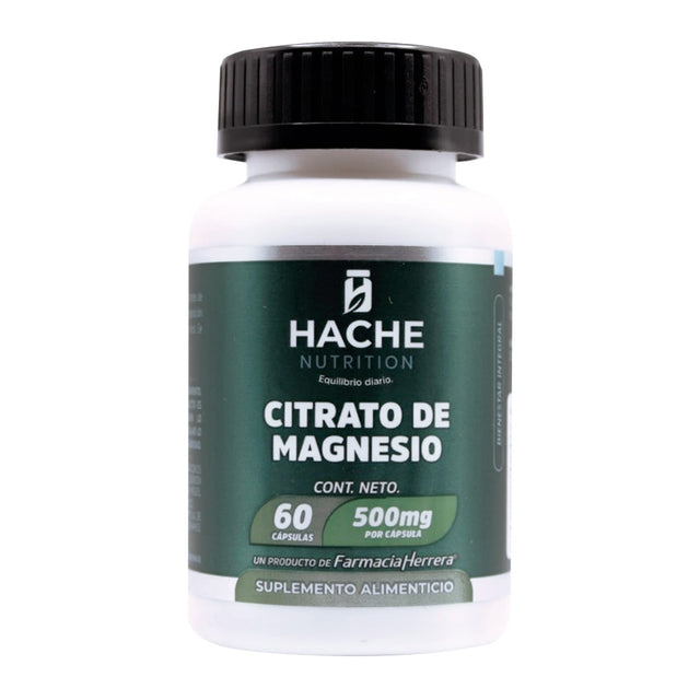 Magnesio Citrato Fco 500 Mg 60 Cap Hache Nutrition 7502293761307