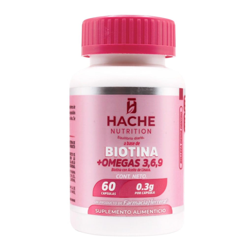Biotina 300 Mcg + Linaza 180 Mg Fco 60 Cap Hache Nutrition 7502293761390
