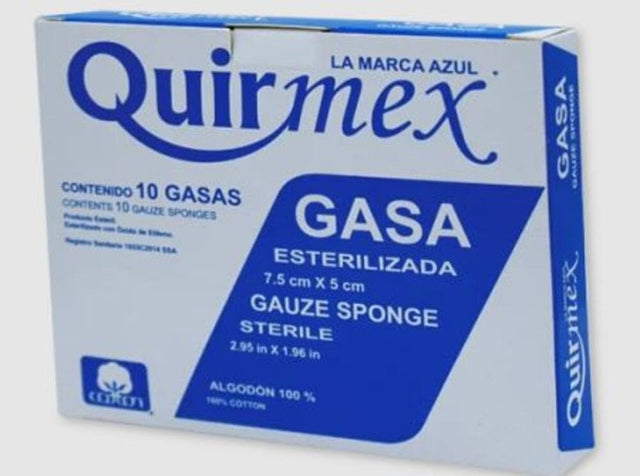 Gasa Esteril Quirmex 7.5X5Cm Con 10