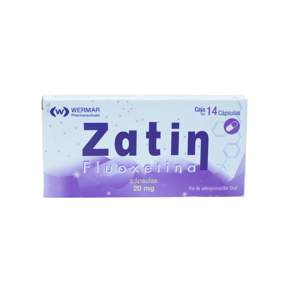 Fluoxetina Zatin 20 Mg Con 30 Capsulas