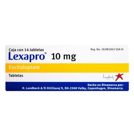 Lexapro 10 Mg Con 14 Tabletas