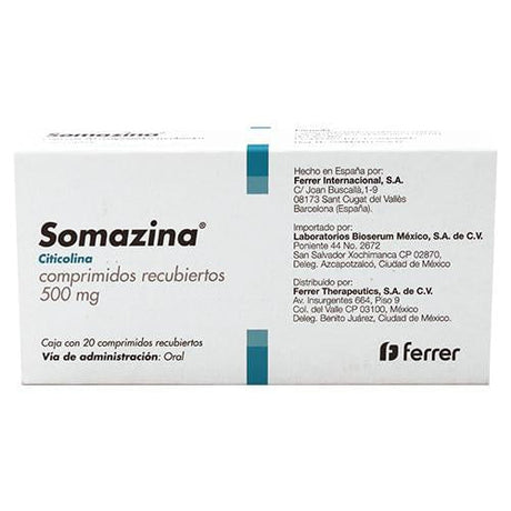 Somazina 500 Mg Con 20 Tabletas