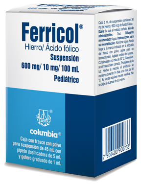 Ferricol Ped 600 / 10 Mg Suspension 45 Ml Polvo