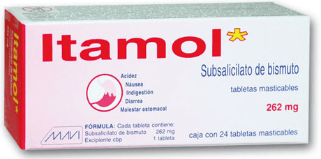 Subsalicilato De Bismuto Itamol 262 Mg Con 24 Tabletas Masticables