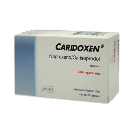 Naproxeno Carisoprodol Caridoxen 250 / 200 Mg Con 30 Capsulas