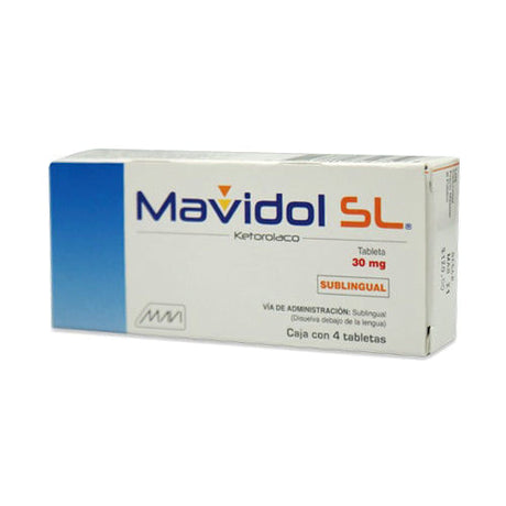 Ketorolaco Mavidol Sl Sublingual 30 Mg Con 4 Tabletas