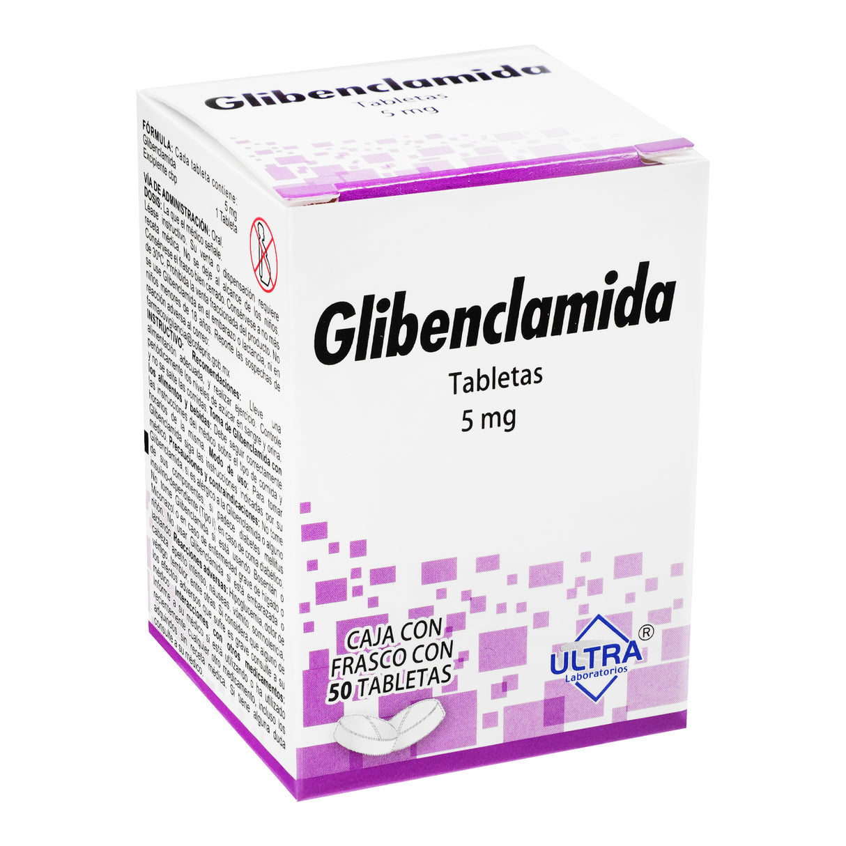 7502216792814-Glibenclamida 5 Mg Con 50 Tabletas Ultra Generico-1