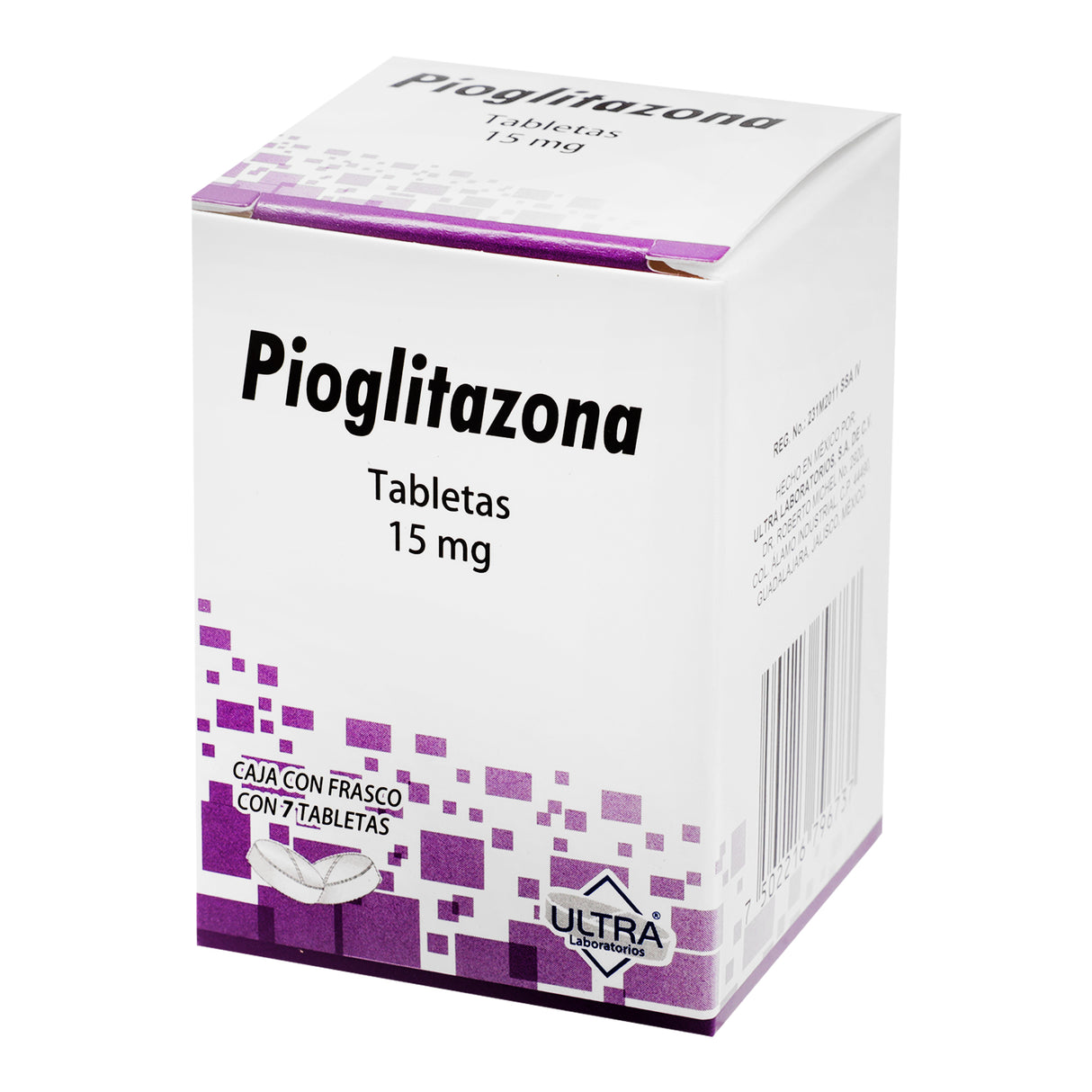 7502216796737-Pioglitazona 15 Mg Con 7 Tabletas Ultra / Avivia Generico-3