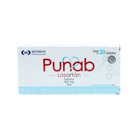 Losartan Punab 50 Mg Con 30 Tabletas 7502240450070