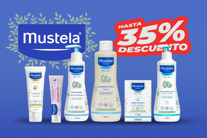 Promoción mustela hasta 35% de descuento, todo novieimbre