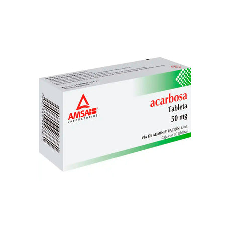 Acarbosa 50 Mg Con 30 Tabletas Amsa Generico 7501349028661
