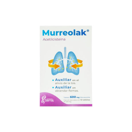 Acetilcisteí­na Murreolak  600 Mg 2 Tubos Con 10 Tabletas Efervecentes 7501258215954