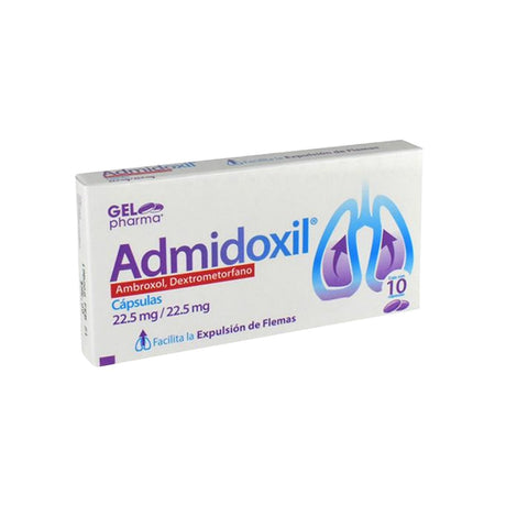 Ambroxol Dextrometorfano Admidoxil 22.5 / 22.5 Mg Con 10 Capsulas 7502227426692