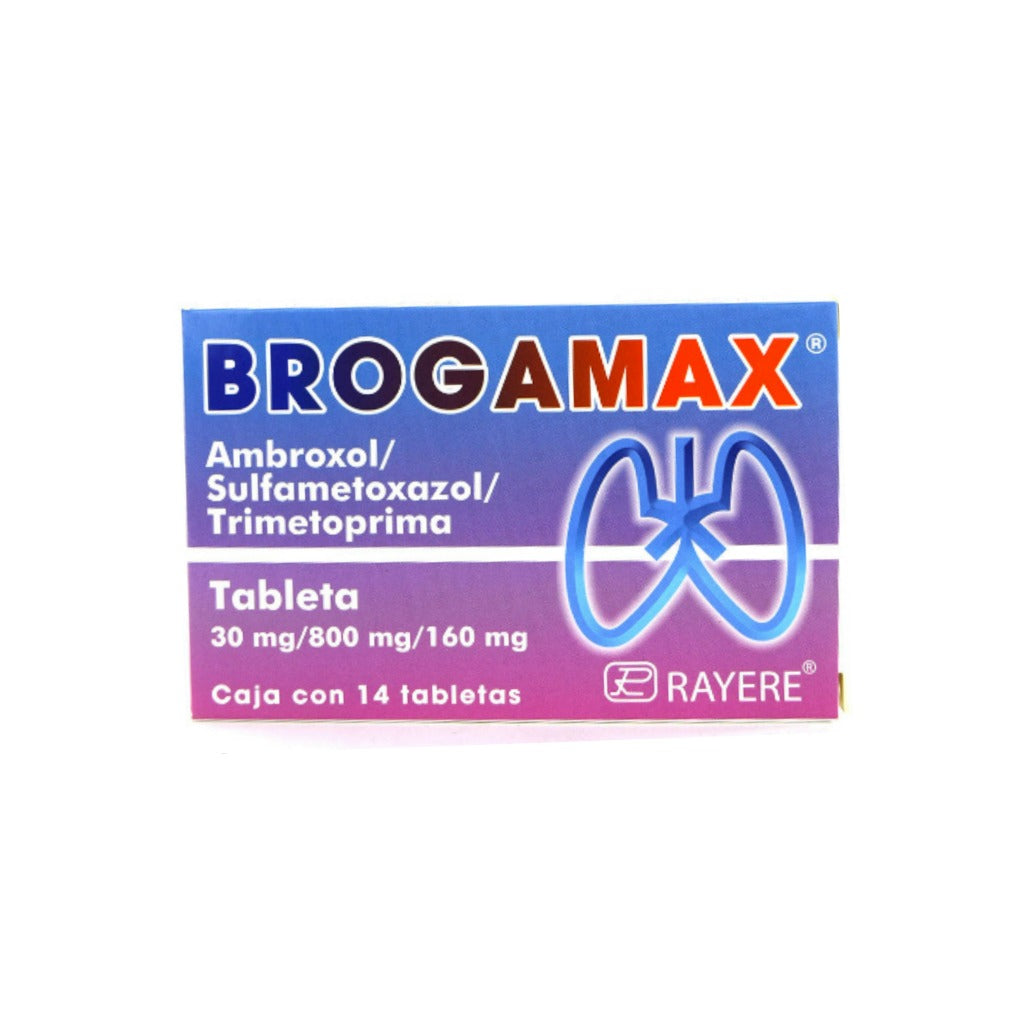Ambroxol Trimetoprima Brogamax 30 / 800 / 160 Mg Con 14 Tabletas 7502003380712