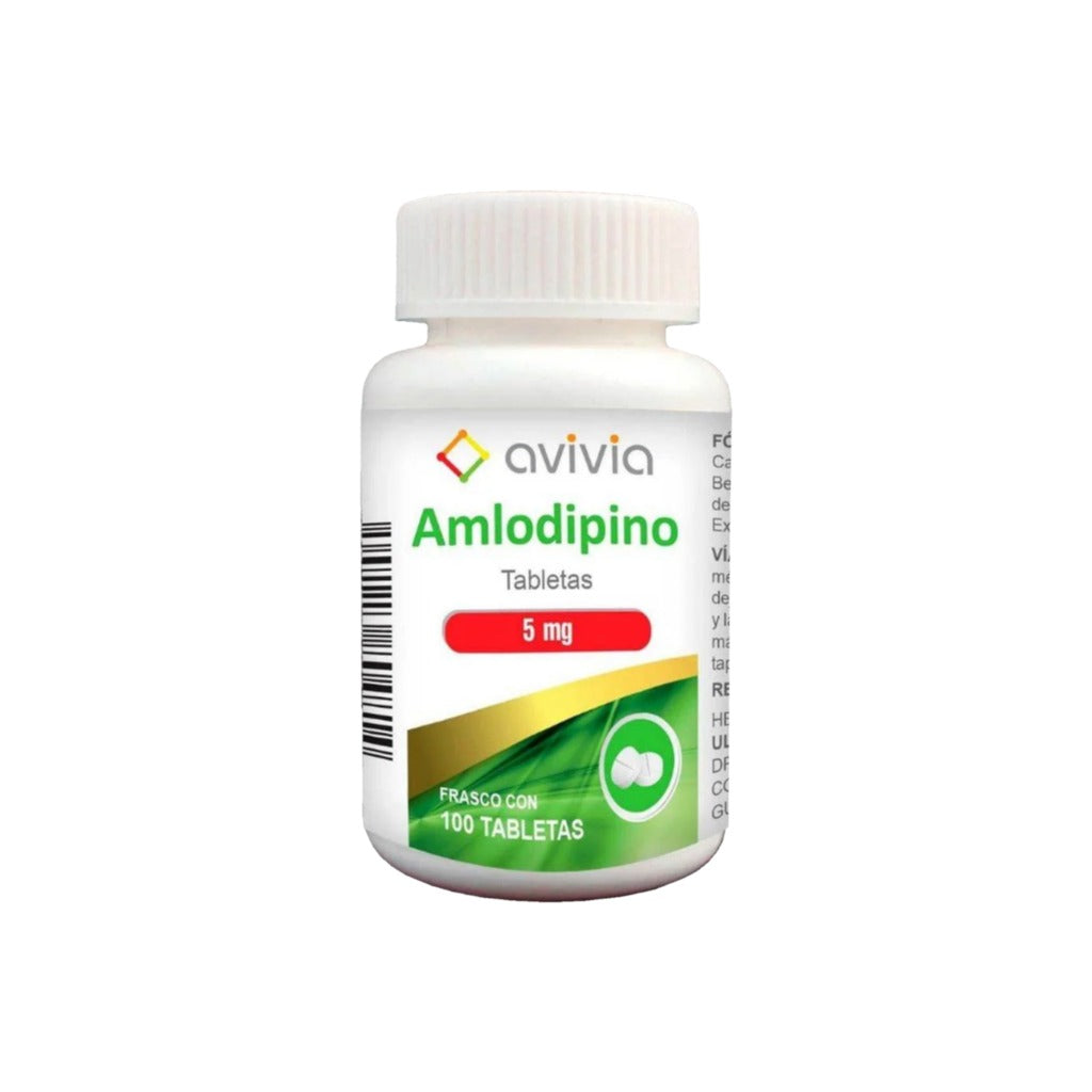 Amlodipino 5 Mg Con 100 Tabletas Avivia / Ultra Generico 7502216804814