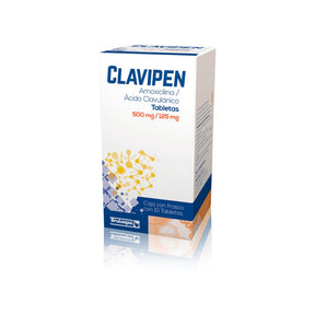Amoxicilina Ac Clavulanico 500 / 125 Mg Con 10 Tabletas Clavipen 7502208892195