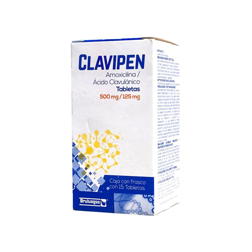 Amoxicilina Ac Clavulanico 500 / 125 Mg Con 15 Tabletas Clavipen 7502208892553