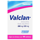 Amoxicilina Acido Clavulanico Valclan 500125Mg 10 Tabletas 7503001007199