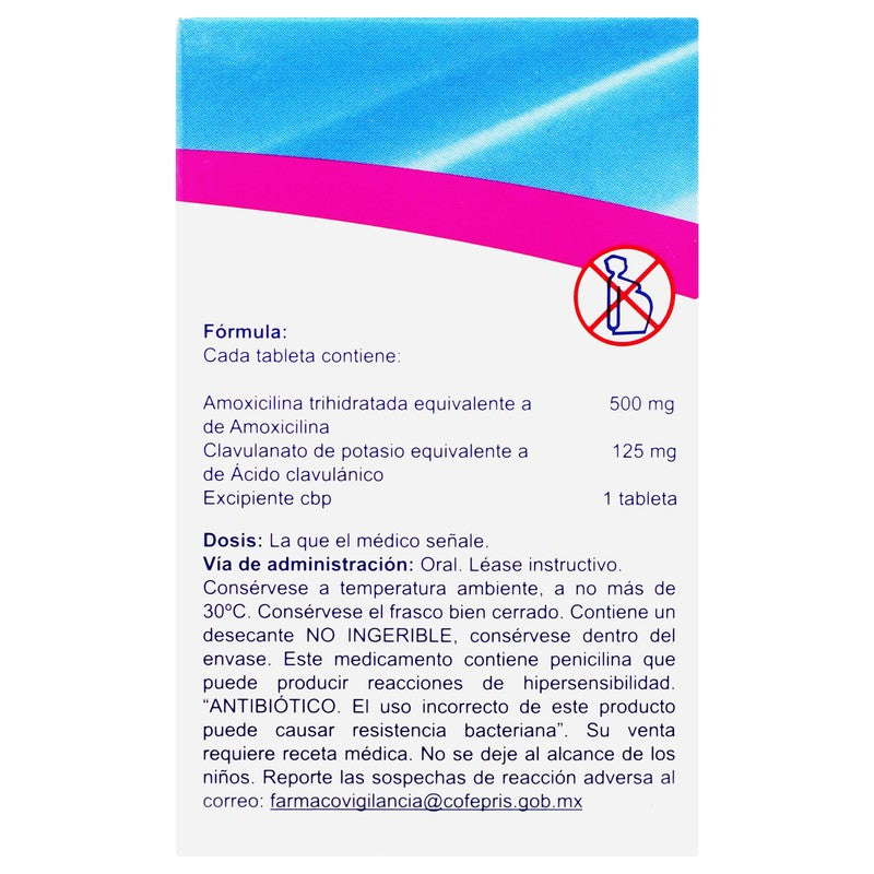 Amoxicilina Acido Clavulanico Valclan 500125Mg 10 Tabletas 7503001007199 7
