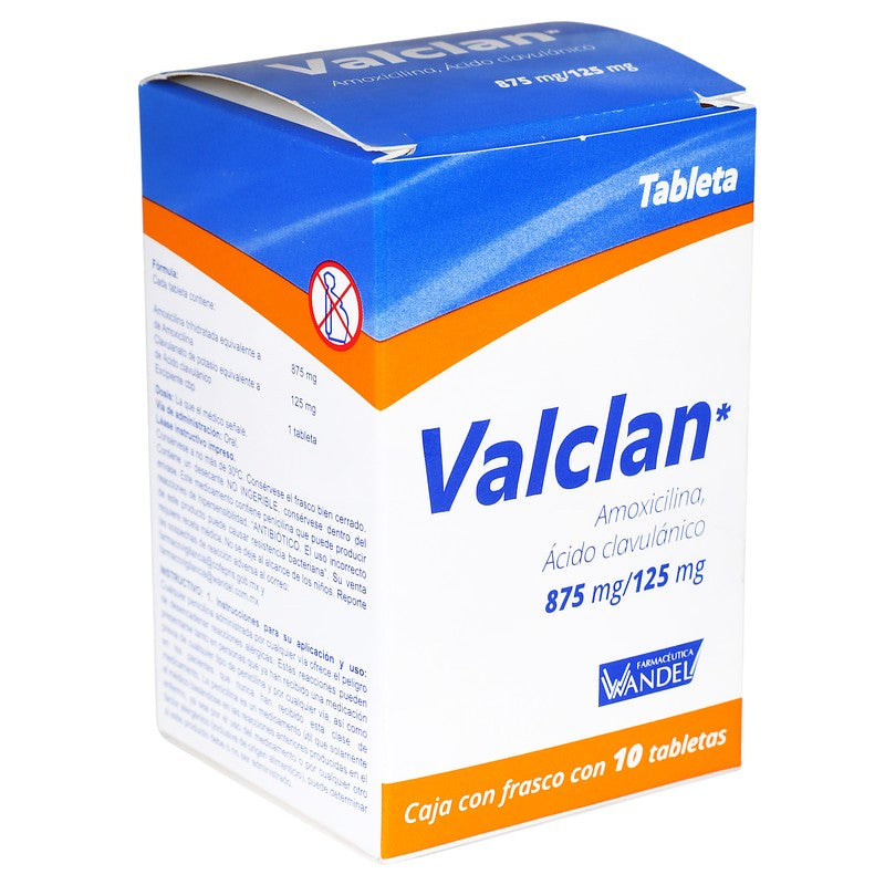 Amoxicilina Acido Clavulanico Valclan 875Mg 10 Tabletas 7503001007250 2